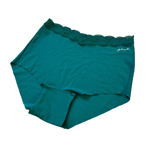 PINK No-Show Lace-Trim Boyshort Panty Green NWT - Picture 5 of 9